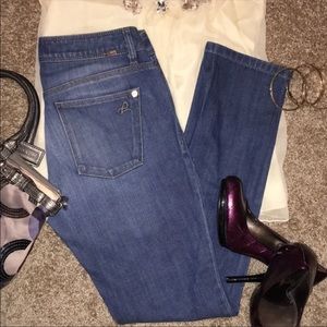 DL1961 Angel Mid Rise Skinny Ankle ASHBURY 26 Gold Toned Metal